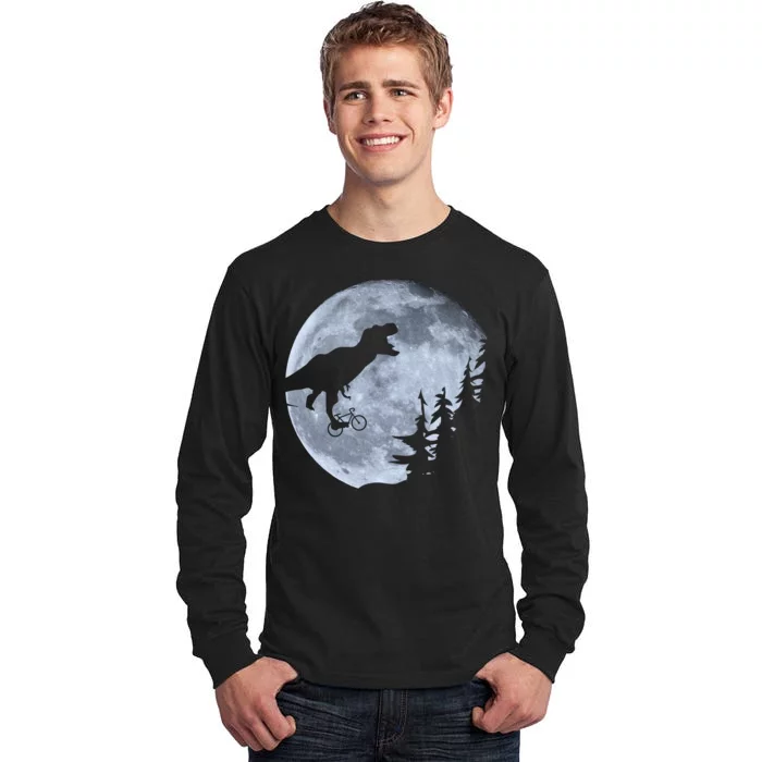 T-Rex Riding To The Moon Tall Long Sleeve T-Shirt