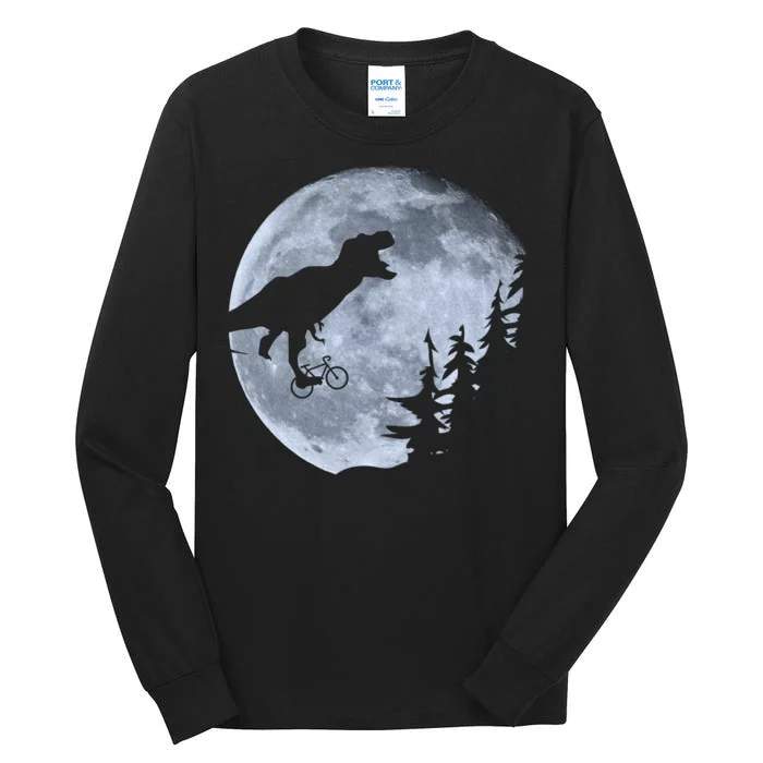 T-Rex Riding To The Moon Tall Long Sleeve T-Shirt