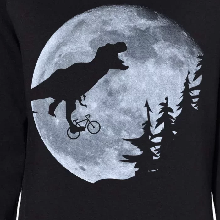 T-Rex Riding To The Moon Womens California Wash Sweatshirt