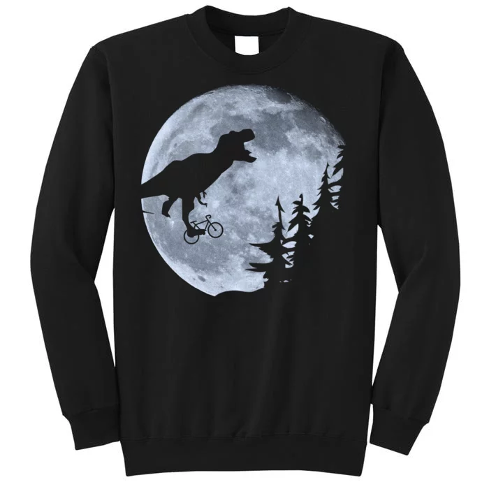 T-Rex Riding To The Moon Tall Sweatshirt