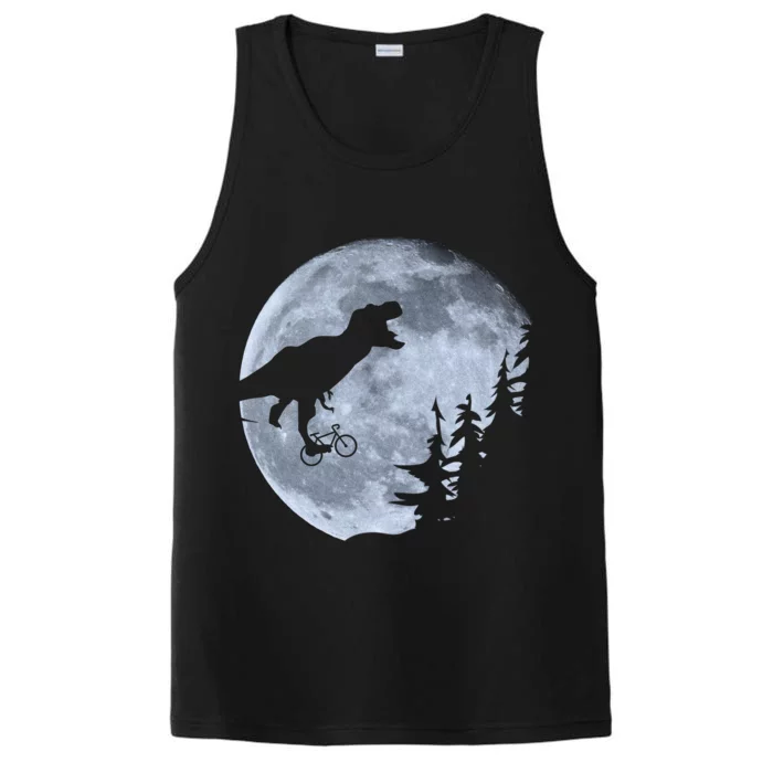 T-Rex Riding To The Moon Performance Tank