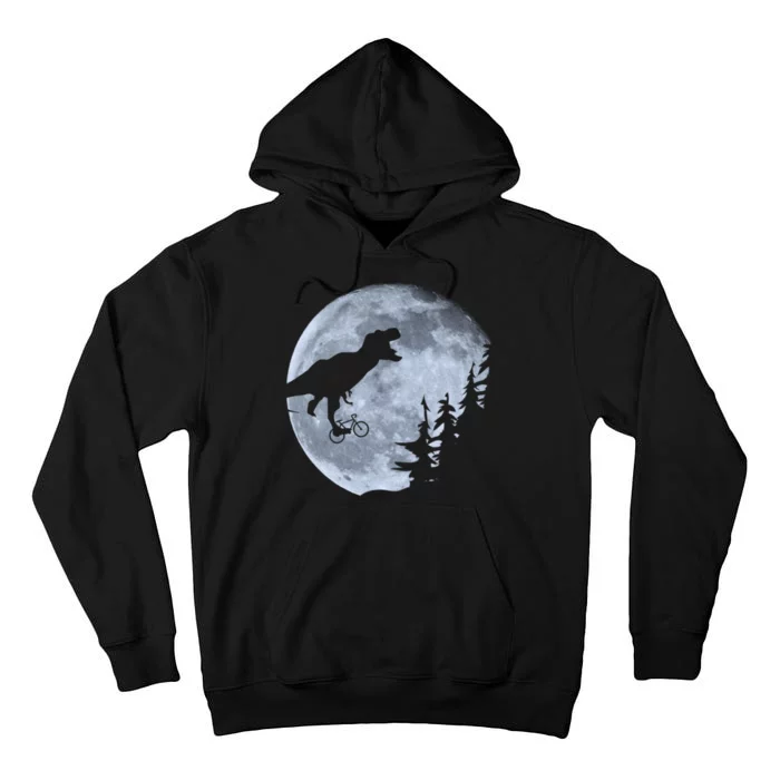 T-Rex Riding To The Moon Tall Hoodie