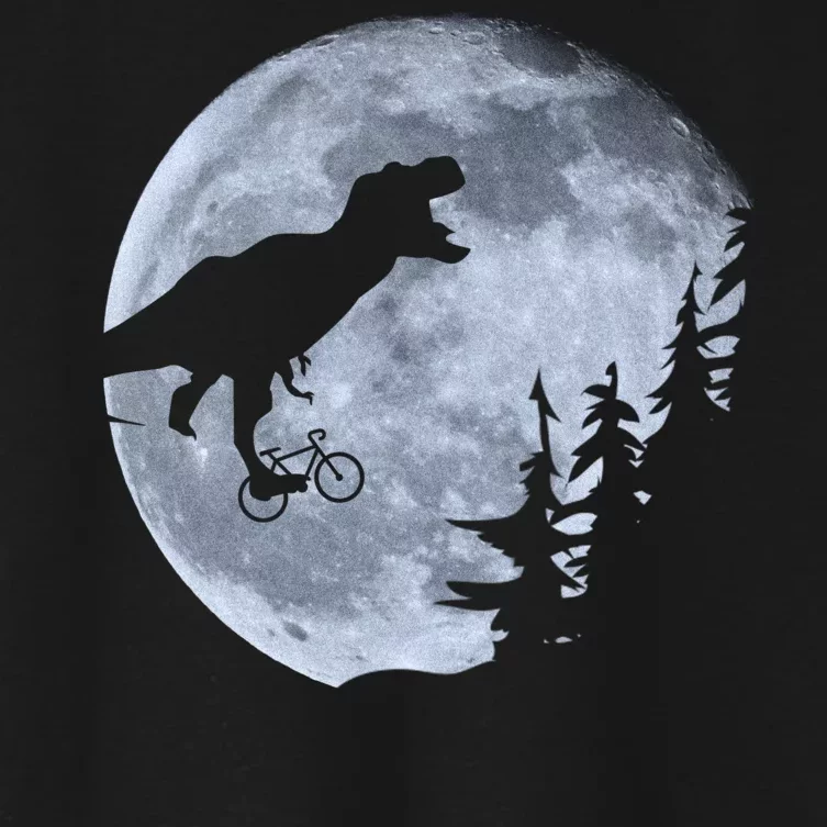 T-Rex Riding To The Moon Women's Crop Top Tee