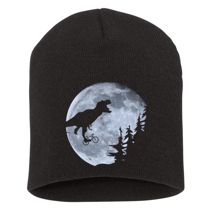 T-Rex Riding To The Moon Short Acrylic Beanie