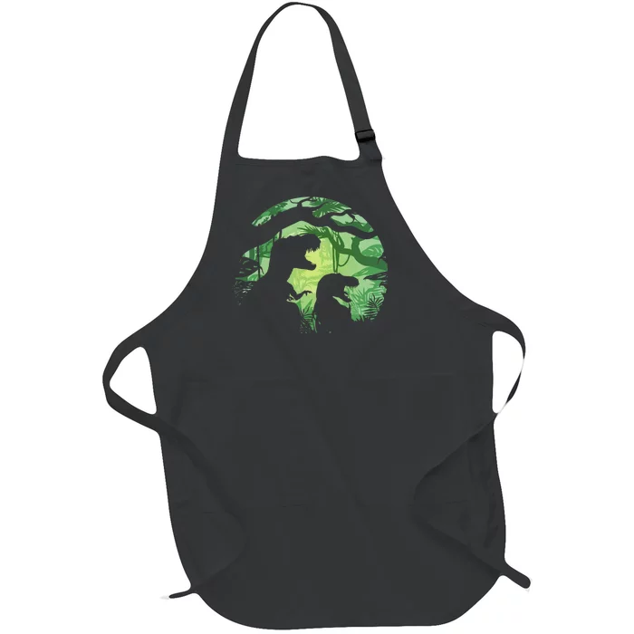 T-Rex Silhouette Full-Length Apron With Pocket