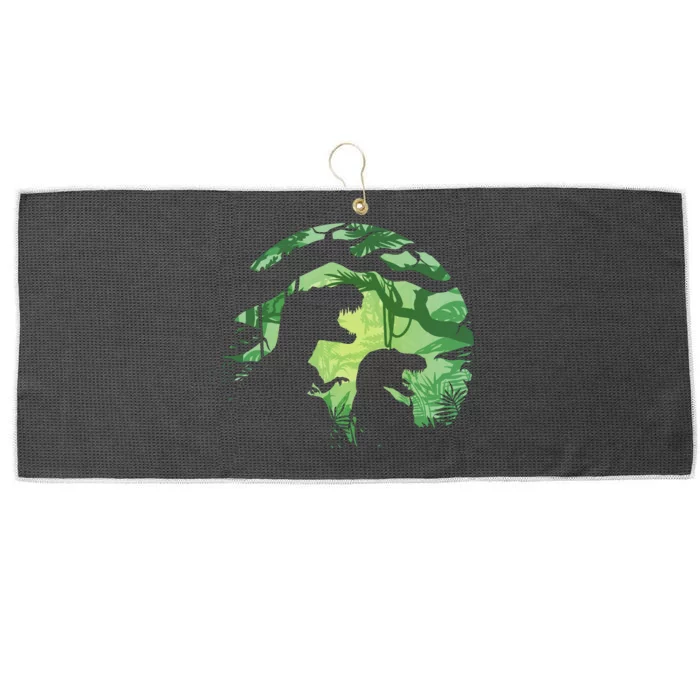 T-Rex Silhouette Large Microfiber Waffle Golf Towel