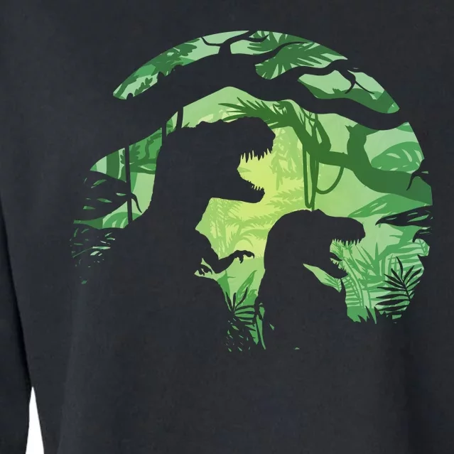 T-Rex Silhouette Cropped Pullover Crew