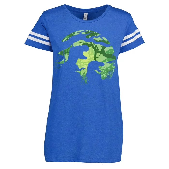 T-Rex Silhouette Enza Ladies Jersey Football T-Shirt