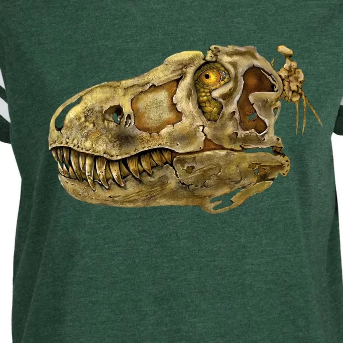 T-Rex Skull Skeleton Head Enza Ladies Jersey Football T-Shirt