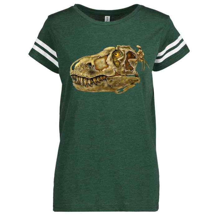 T-Rex Skull Skeleton Head Enza Ladies Jersey Football T-Shirt