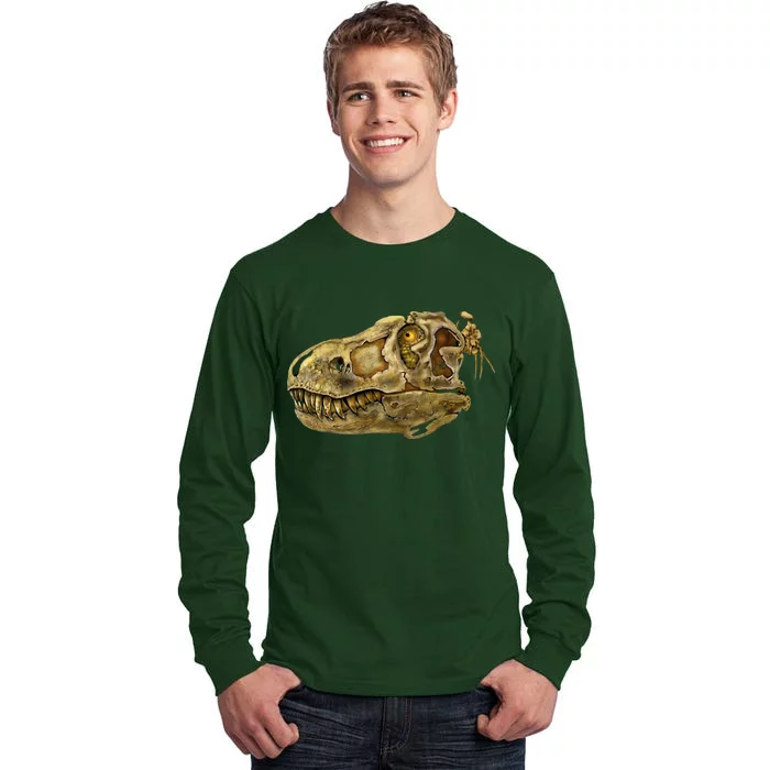 T-Rex Skull Skeleton Head Tall Long Sleeve T-Shirt