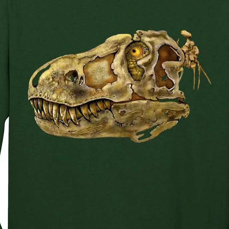 T-Rex Skull Skeleton Head Tall Long Sleeve T-Shirt