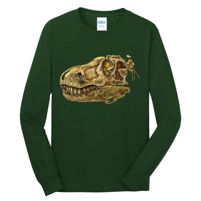 T-Rex Skull Skeleton Head Tall Long Sleeve T-Shirt