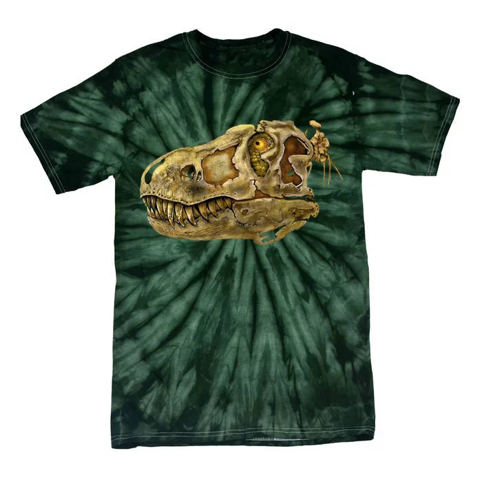 T-Rex Skull Skeleton Head Tie-Dye T-Shirt