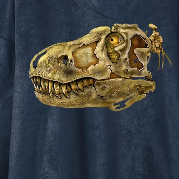 T-Rex Skull Skeleton Head Hooded Wearable Blanket