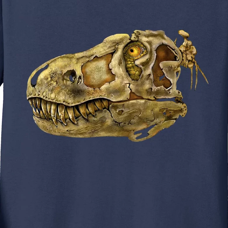 T-Rex Skull Skeleton Head Kids Long Sleeve Shirt