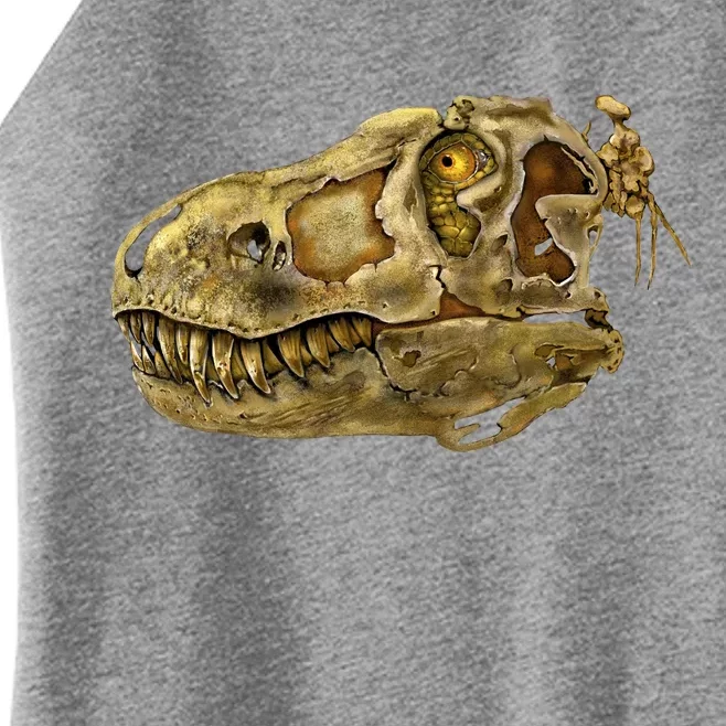 T-Rex Skull Skeleton Head Women’s Perfect Tri Rocker Tank