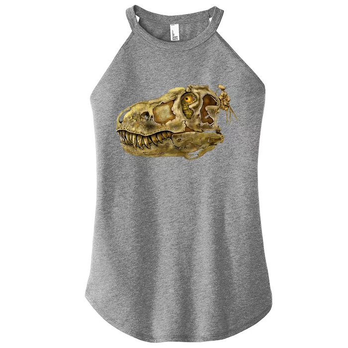 T-Rex Skull Skeleton Head Women’s Perfect Tri Rocker Tank