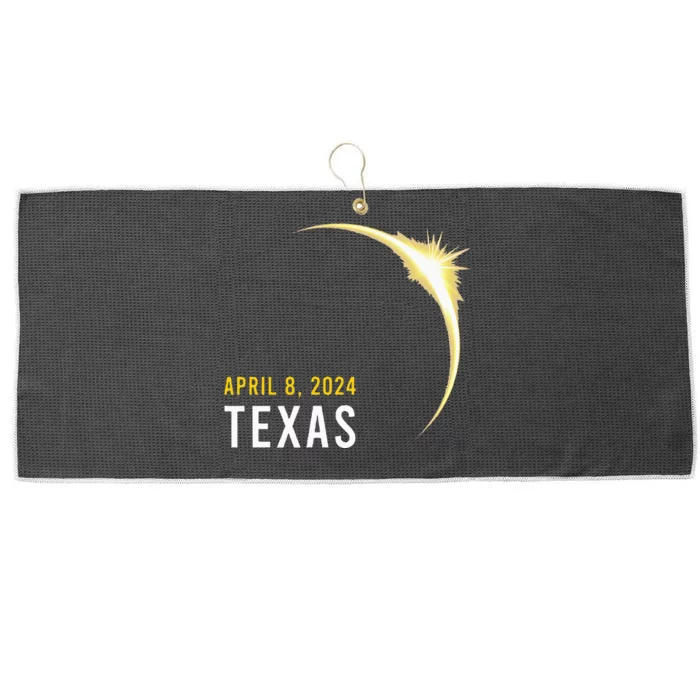 Totality 04 08 24 Total Solar Eclipse 2024 Texas Large Microfiber Waffle Golf Towel