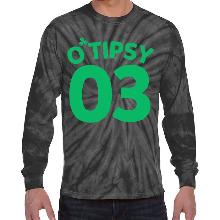 Tipsy 03 Saint Patrick's Day Drinkingeam Tie-Dye Long Sleeve Shirt