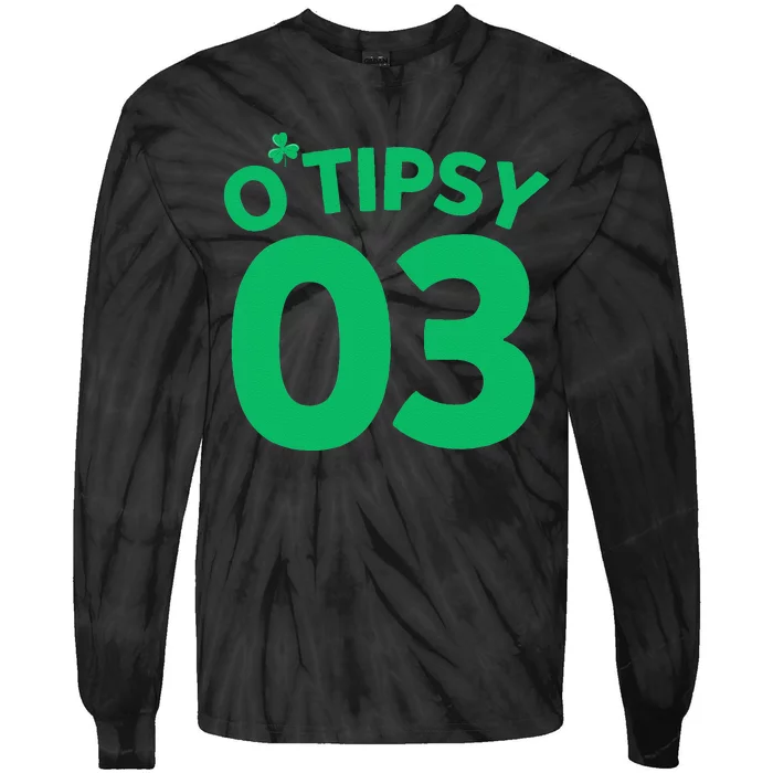 Tipsy 03 Saint Patrick's Day Drinkingeam Tie-Dye Long Sleeve Shirt