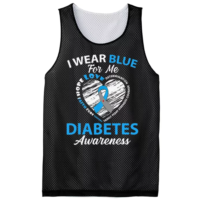 Type 1 2 In November We Wear Blue Diabetes Awareness Mesh Reversible Basketball Jersey Tank