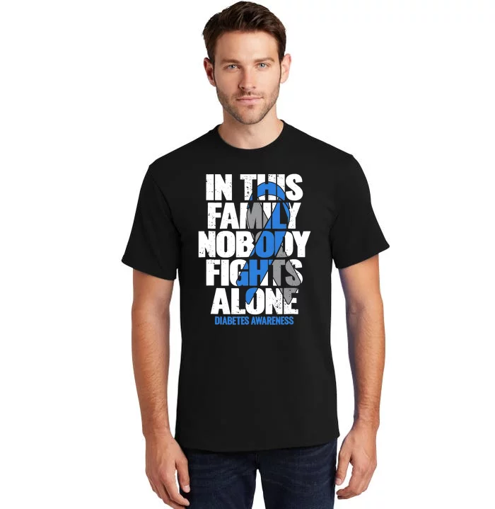 Type 1 2 Diabetes T1D T2D Awareness Support Ribbon Tall T-Shirt