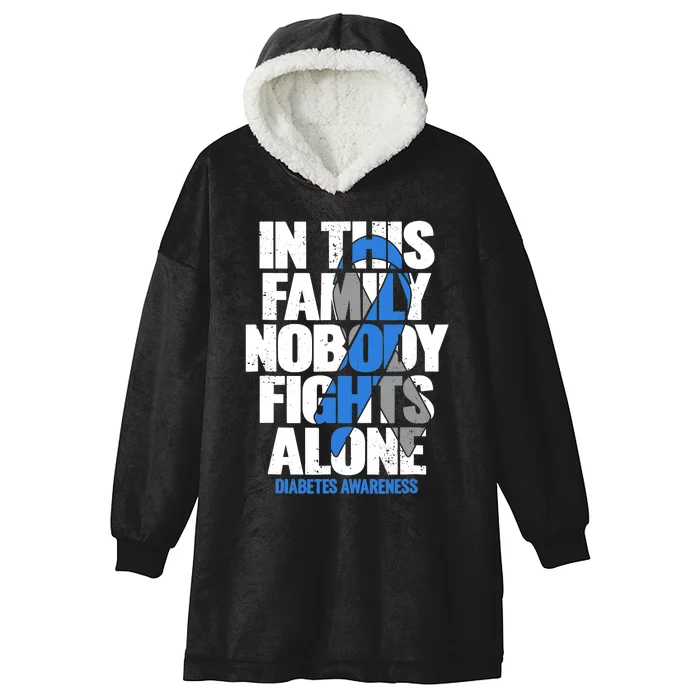 Type 1 2 Diabetes T1D T2D Awareness Support Ribbon Hooded Wearable Blanket