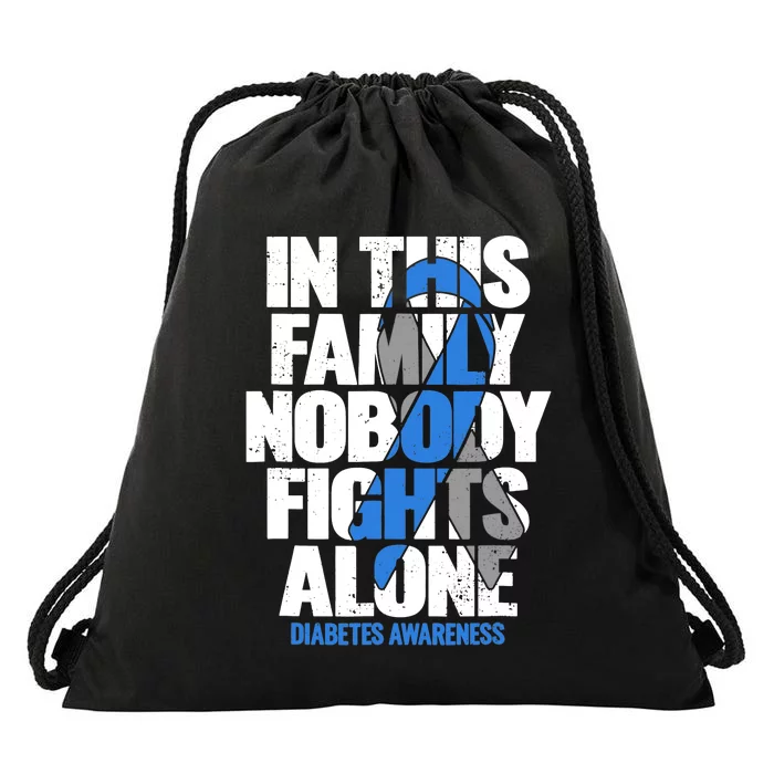 Type 1 2 Diabetes T1D T2D Awareness Support Ribbon Drawstring Bag