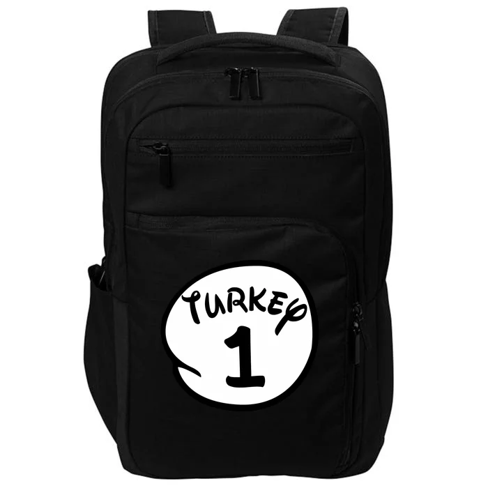 Turkey 1 2 3 Funny Thanksgiving Matching Impact Tech Backpack