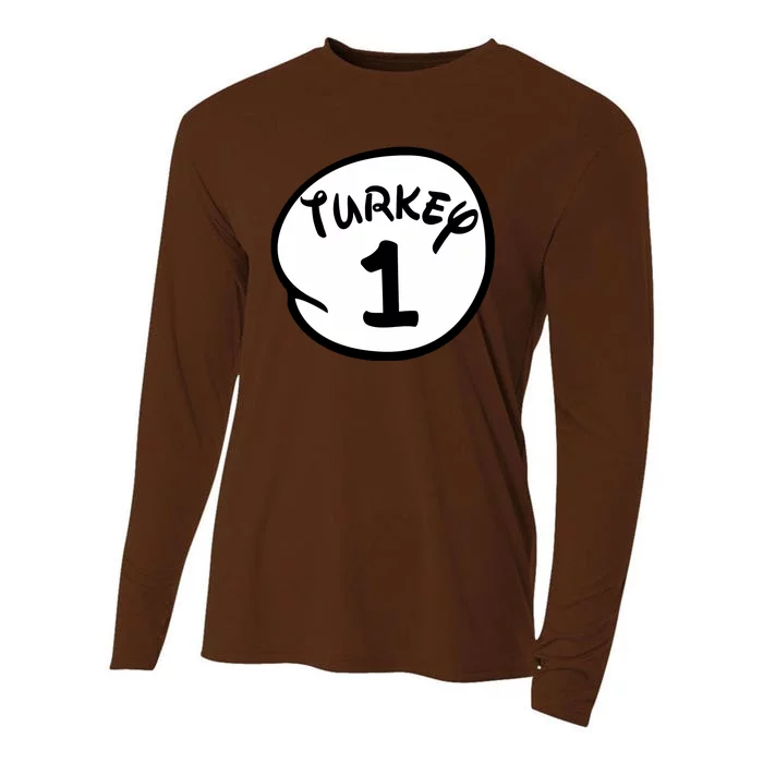 Turkey 1 2 3 Funny Thanksgiving Matching Cooling Performance Long Sleeve Crew