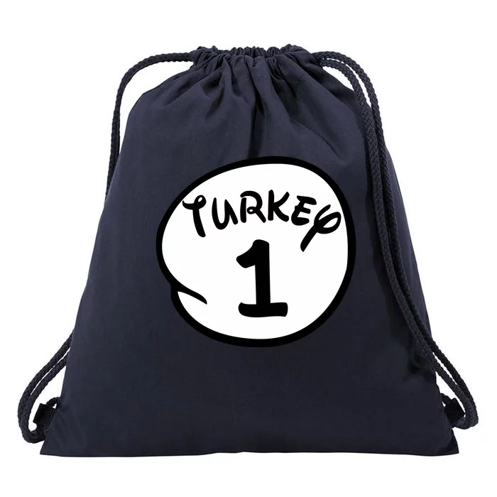 Turkey 1 2 3 Funny Thanksgiving Matching Drawstring Bag