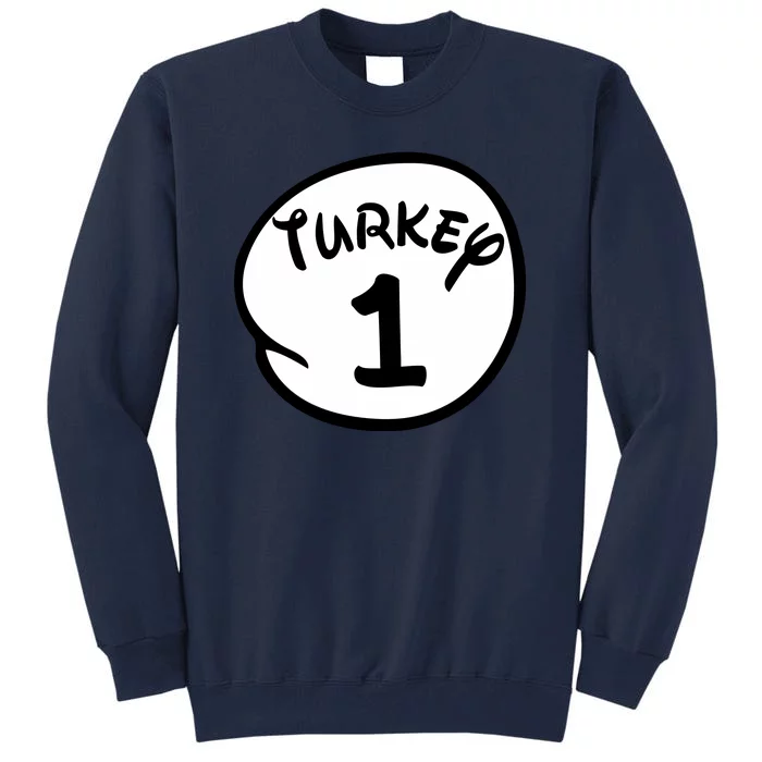 Turkey 1 2 3 Funny Thanksgiving Matching Tall Sweatshirt