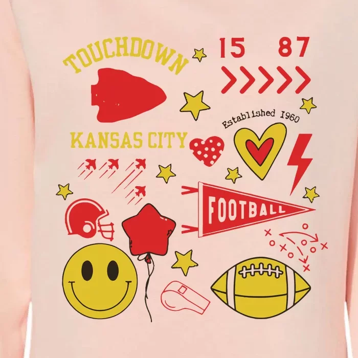 Touchdown 15 87 Kansas City Chief Football Est 1960 Womens California Wash Sweatshirt