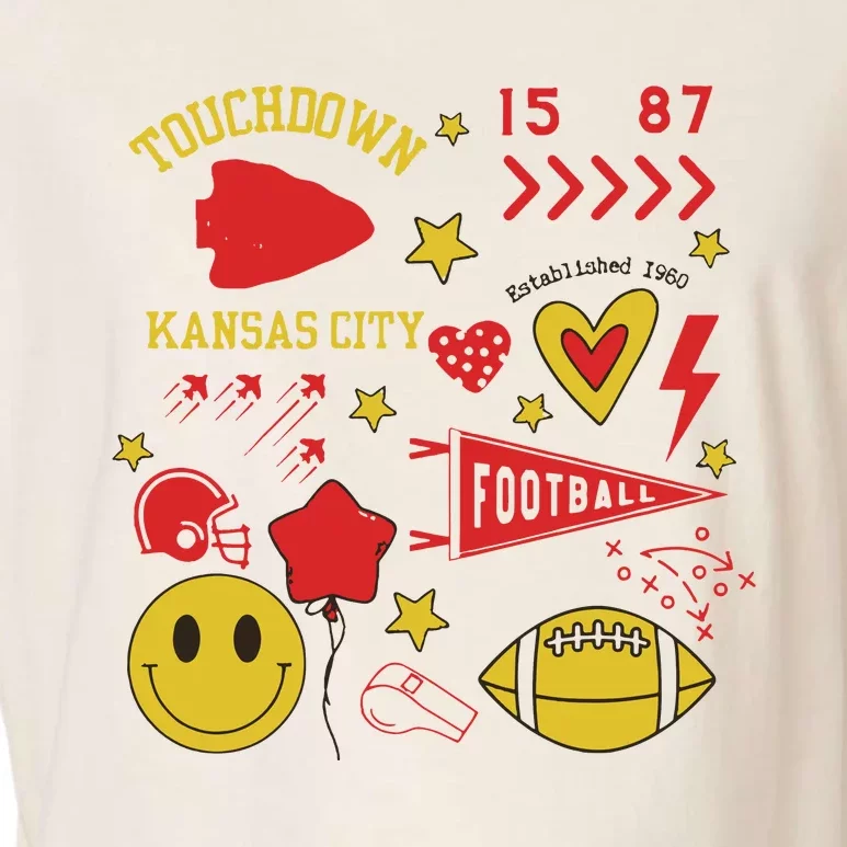 Touchdown 15 87 Kansas City Chief Football Est 1960 Garment-Dyed Women's Muscle Tee