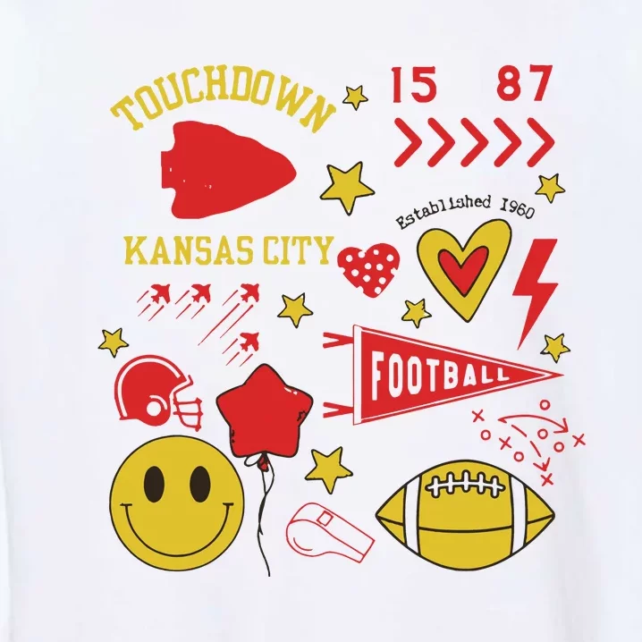 Touchdown 15 87 Kansas City Chief Football Est 1960 Garment-Dyed Sweatshirt