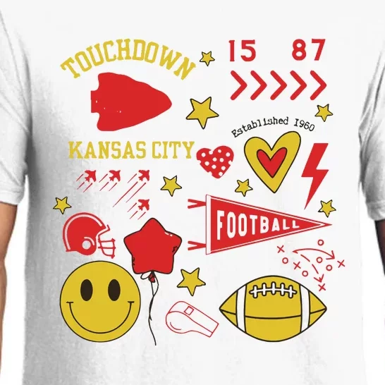 Touchdown 15 87 Kansas City Chief Football Est 1960 Pajama Set