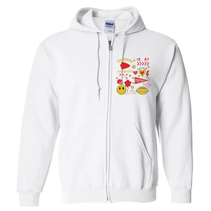 Touchdown 15 87 Kansas City Chief Football Est 1960 Full Zip Hoodie