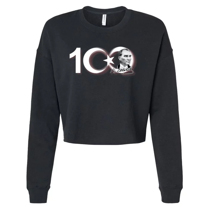 Turkiye 100.Yil Ataturk Sonsuza Kadar Cropped Pullover Crew