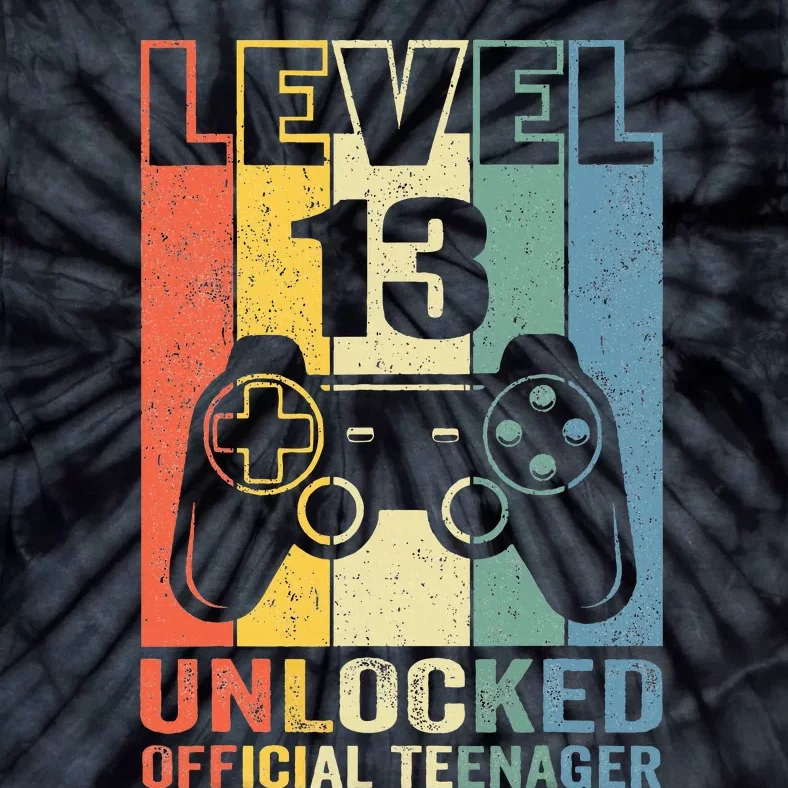 Teenager 13th Birthday Gift Level 13 Unlocked Tie-Dye T-Shirt