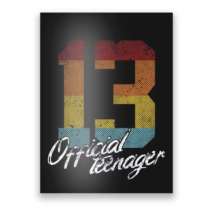 Teenager 13th Birthday 13 Year Old Gifts Poster