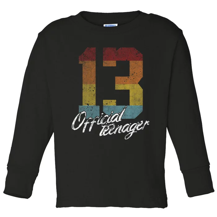 Teenager 13th Birthday 13 Year Old Gifts Toddler Long Sleeve Shirt