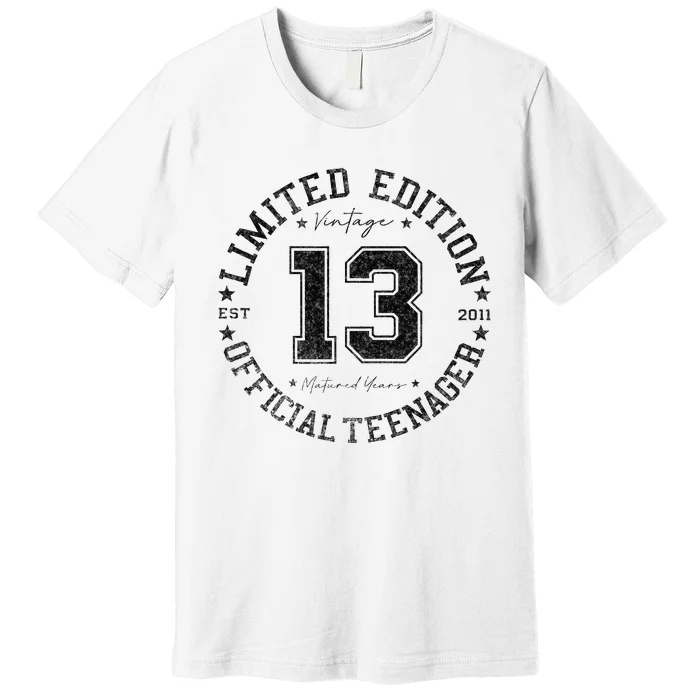 Teenager 13th Birthday 13 Year Old Gifts Premium T-Shirt