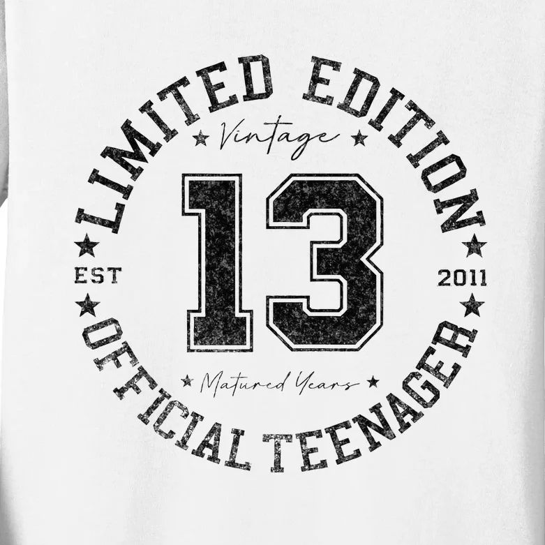 Teenager 13th Birthday 13 Year Old Gifts Kids Long Sleeve Shirt