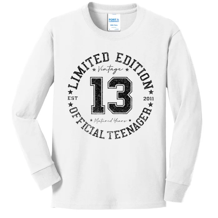 Teenager 13th Birthday 13 Year Old Gifts Kids Long Sleeve Shirt