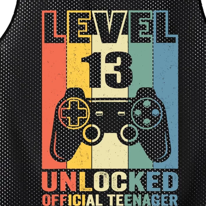 Teenager 13th Birthday Gift Level 13 Unlocked Mesh Reversible Basketball Jersey Tank