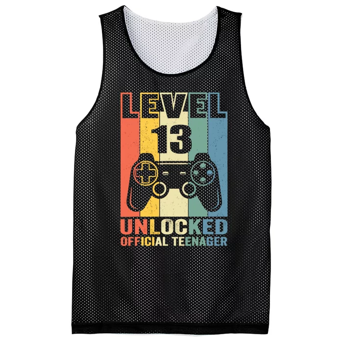 Teenager 13th Birthday Gift Level 13 Unlocked Mesh Reversible Basketball Jersey Tank