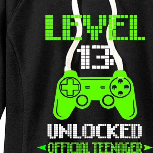 Teenager 13th Birthday Boy Level 13 Unlocked Women's Fleece Hoodie