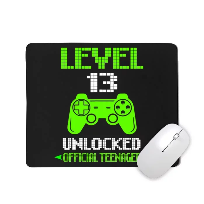 Teenager 13th Birthday Boy Level 13 Unlocked Mousepad