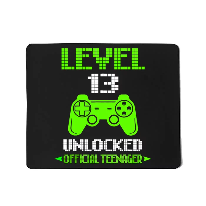 Teenager 13th Birthday Boy Level 13 Unlocked Mousepad